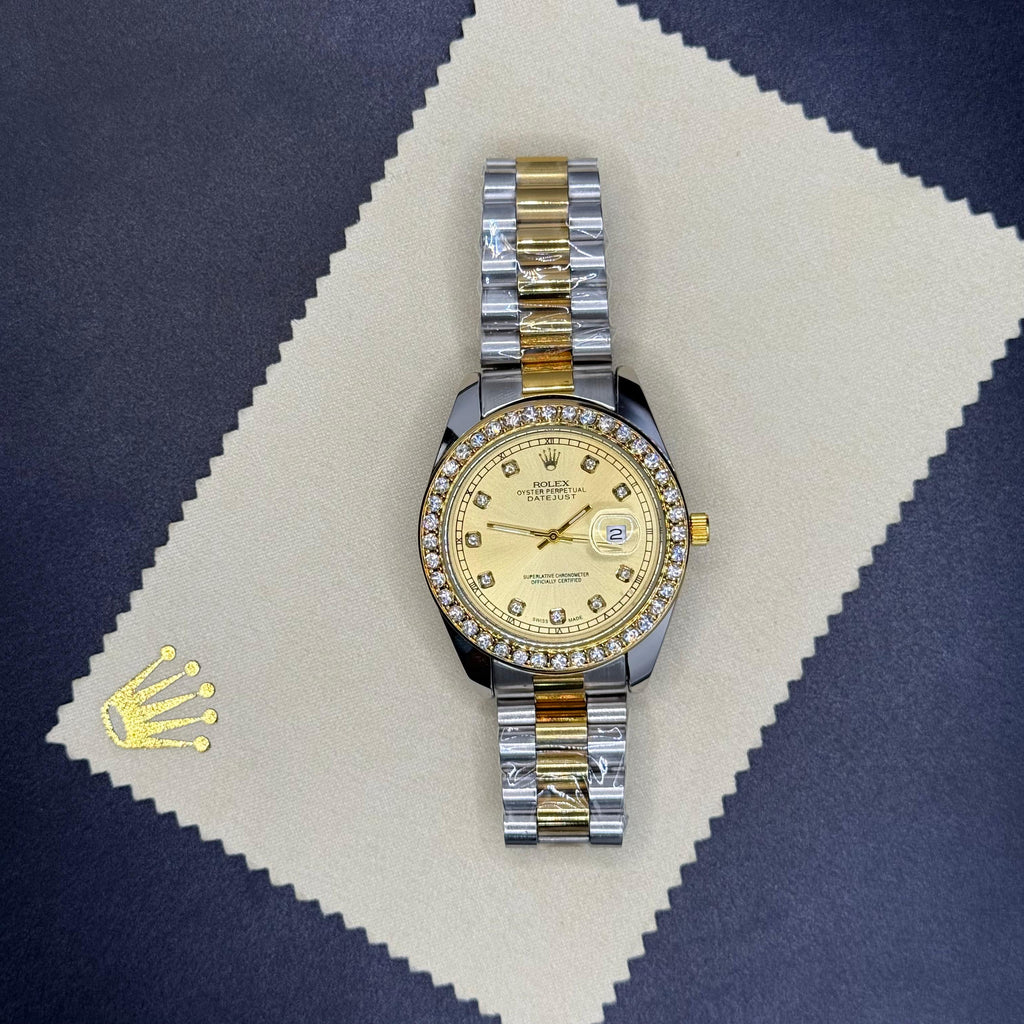 Rolex oyster perpetual truetone with golen dial with date
