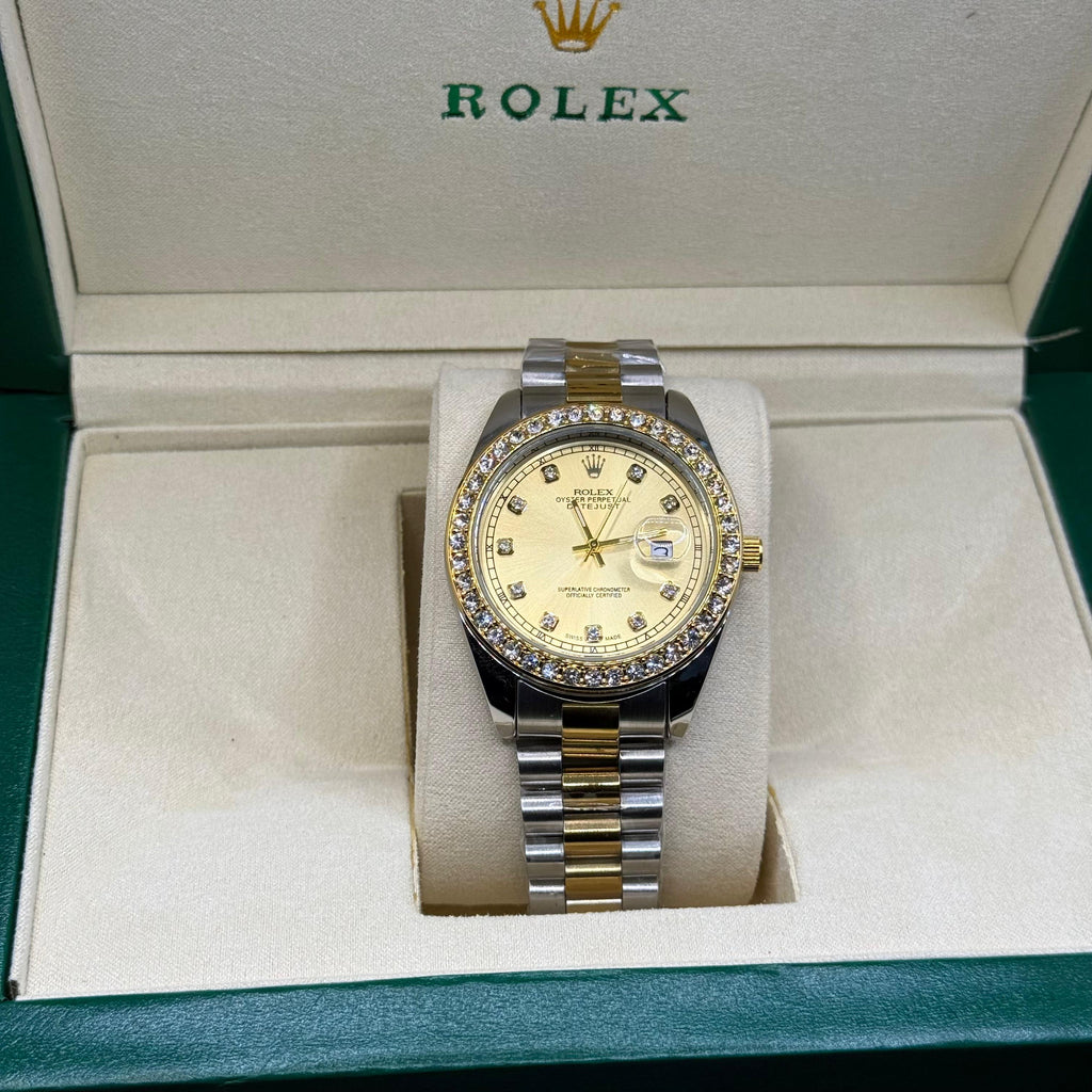 Rolex oyster perpetual truetone with golen dial with date